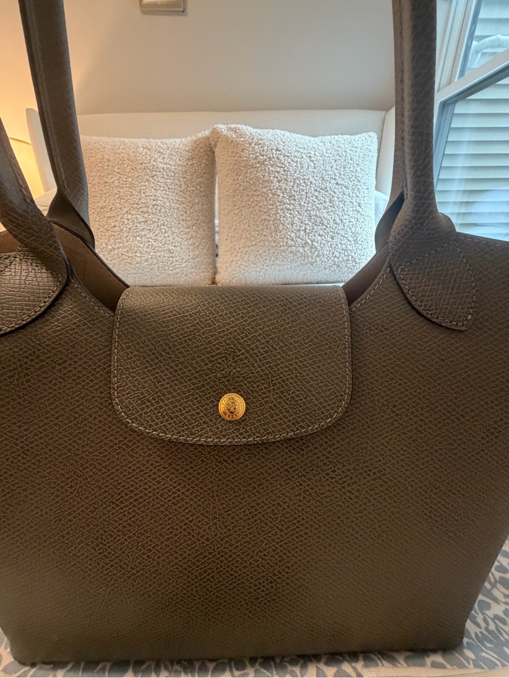 NWT LONGCHAMP ÉPURE L SHOULDER BAG - TURTLEDOVE 100% LEATHER - Picture 6 of 13